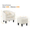 Yaheetech Contemporary Sherpa Accent Chair and Ottoman Set, Mid Century Modern Soft Barrel Chair Comfy Fabric Armchair and Footrest for Living Room/Bedroom/Reading Room, Ivory