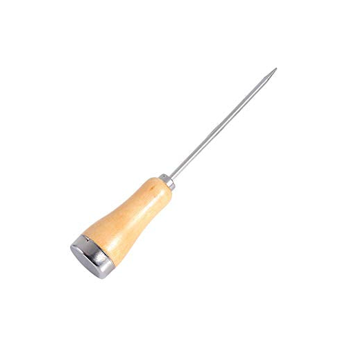 Ice Pick Crusher, Ice Pick Awl, Easy to Carry Secure Hold Stainless Steel Reduce Slips Wooden Handle for Picnics Bars Camping Kitchens