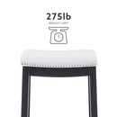 Linon , 30-Inch, White Claridge Patches Bar Stool Chair, 32'' x 18.75'' x 13.25'', Black