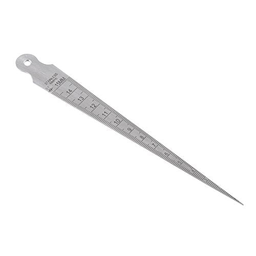 1-15mm Stainless Steel Taper Gauge, Wedge Feeler Taper Welding Gauge Gage Test Hole Metric/Imperial Measure, Miniature and Light Weight, Easy to Carry