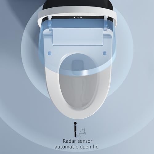 AOZITA Luxury Smart Toilet with Auto Open/Close Lid, Modern Tankless Toilet Bidet Combo with Auto Flush, Warm Water, Warm Air Drying and Remote Control