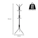 Ekkio 12 Hook Metal Coat Rack Stand with 3-Tier Hat Hanger - Hall Tree, Coat Hanger, Coat Rack Freestanding, Coat Tree, Purse Hanger, Coat Rack Stand, Purse Rack, Hat Stand, Black