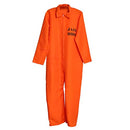 Halloween Men Boys Prisoner Convict Costume Fancy Party Prison Overall Jumpsuit - Adult