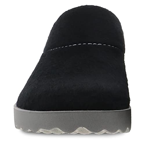 Dansko Women's Lucie Wool Slipper with Outdoor Sole and Arch Support, Black, 7.5-8