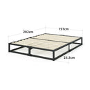 Zinus Joseph 25cm Queen Bed Frame Base Mattress Foundation Support - Industrial Metal Steel/Bedroom Furniture, Black