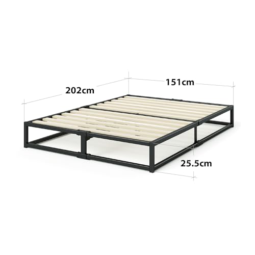 Zinus Joseph 25cm Queen Bed Frame Base Mattress Foundation Support - Industrial Metal Steel/Bedroom Furniture, Black