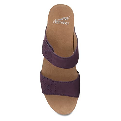 Dansko Maddy Slip-On Wedge Sandal for Women –Comfortable Wedge Shoes with Arch Support –Fully Adjustable Straps with Hook & Loop Closure–Versatile Casual to Dressy Footwear –Lightweight Rubber