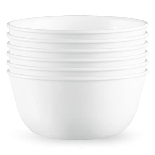 Corelle Soup Bowl, Winter Frost White, 828 ml Capacity (6-Piece Set)
