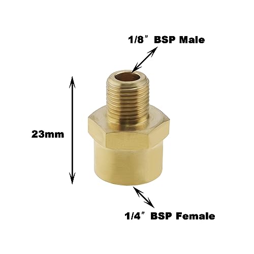 VGOL 4Pcs 1/8inch Male to 1/4inch Female BSP Brass Adapters Pipe Fitting Adapter Brass Thread Converter Accessories for Industrial Applications