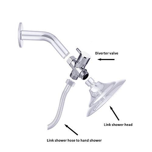 (nuts) - Zengest G1/2 (20mm Diameter) Shower Head Diverter Valve, Shower Arm Diverter Valve for Hand Shower Head and Fixed Spray Head, The Sealing Gasket Needs To Be Added To The Nut Inlet When Installing.