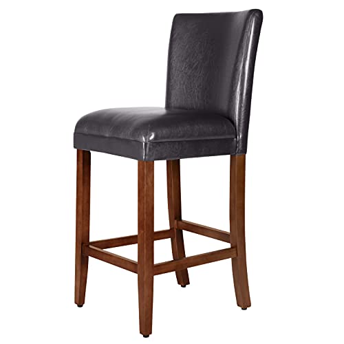 70cm Luxury Brown Faux Leather Barstool