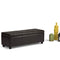Simpli Home Avalon Rectangular Faux Leather Storage Ottoman Bench Large Brown
