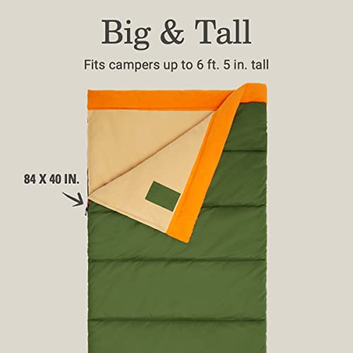 Coleman Big Game 0°F Big & Tall Sleeping Bag, Made from 100% Recycled Material, Cold Weather Adult Sleeping Bag with Sherpa Lining, Fits Campers up to 6'5"