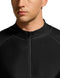 TSLA Men's Long Sleeve Zip Rash Guard, UPF50+ UV/Sun Protection Quick Dry Swim Shirts MSZ01-BLK Large