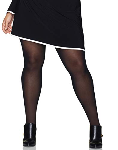 Hanes Silk Reflections Women's Plus Size Hanes Curves Opaque Tights, Black, 1X/2X