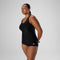 Speedo Women's Plus-Size Powerflex Conservative Ultraback One-Piece Swimsuit, Black, 24