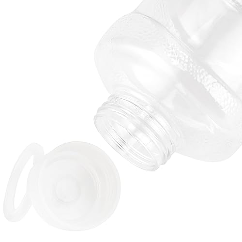 ZEONHEI 12 PCS 24oz Plastic Juice Bottles with Caps, 700ml Cute Bubble Tea Clear Water Bottles, Pull Ring Top Juice Bottles for Smoothie, Boba Tea and Cold Brew Tea