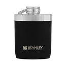 Stanley 10-02892-017 Master Hip Flask 8oz with Integrated Steel Cap, Wide Mouth 1.0mm Stainless Steel Hip Flask for Easy Filling & Pouring, Insulated Flask with Never-Lose Leak Proof Cap for Camping or Daily Use Foundry Black