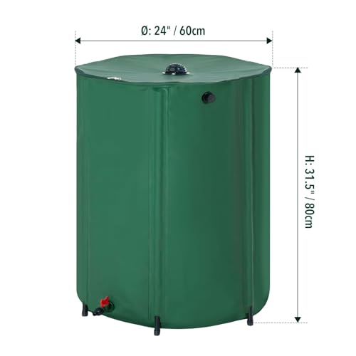 225L Rainwater Collection System, Rain Water Barrel Collapsible Bucket Portable Storage Container for car Washing, Irrigation, Outdoor Cleaning Water Tank