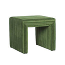 HomePop Modern Channel Tufted Velvet Ottoman Home Décor|Ottoman for Living Room & Bedroom - Green