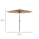 (Tan) - Best Choice Products 3m Deluxe Solar LED Lighted Patio Umbrella w/Tilt Adjustment (Tan)