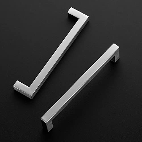 20Pack 128mm Hole Center Kitchen Square Cabinet Handles, Satin Nickel Stainless Steel Cabinet Pulls Drawer Pulls Kitchen Cabinet Hardware Kitchen Handles(20, Satin Nickel)