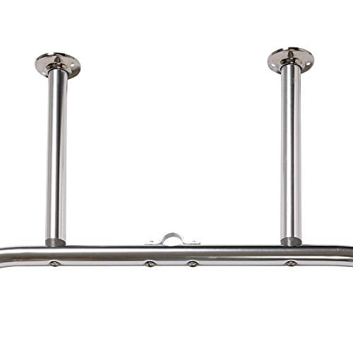 Zenna Home E60H1ALSS Chrome NeverRust 28 by 60-Inch Hoop Shower Rod for Freestanding and Clawfoot Tubs