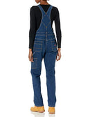 Dickies Women's Denim Double Front Bib Overalls, Dark Stone Wash, Medium