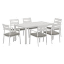 Gardeon 7 pcs Outdoor Dining Set, Aluminium Garden Setting Table and Chairs, 6 Seater Patio Conversation Sets Extendable Tables Furniture Backyard, Weather-Resistant White with 6 Foam Cushions