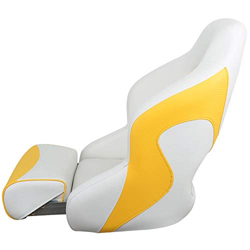 MSC Captain Boat Seat (White/Yellow, Captain Boat Seat)