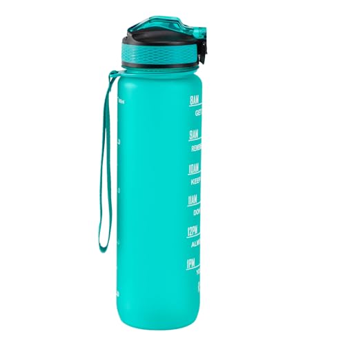 Water Bottle with Time Marker And Removable Strainer, Insulated, Sports 1L Bottle