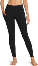TSLA Women's Thermal Yoga Pants, High Waist Warm Fleece Lined Leggings, Winter Workout Running Overall Printed Tights XYP85-BLK Small
