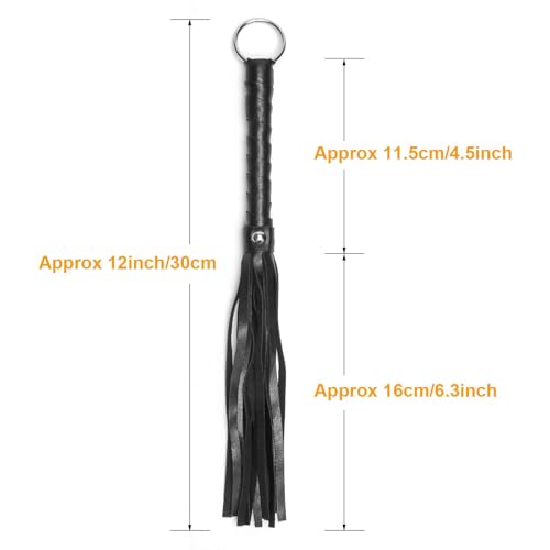 Zhichengbosi Horse whips Crop, Horse Crop with Faux Leather, Equestrian Riding Crops for Horses, Black Horse Whips for Show and Riding (Black, 30)
