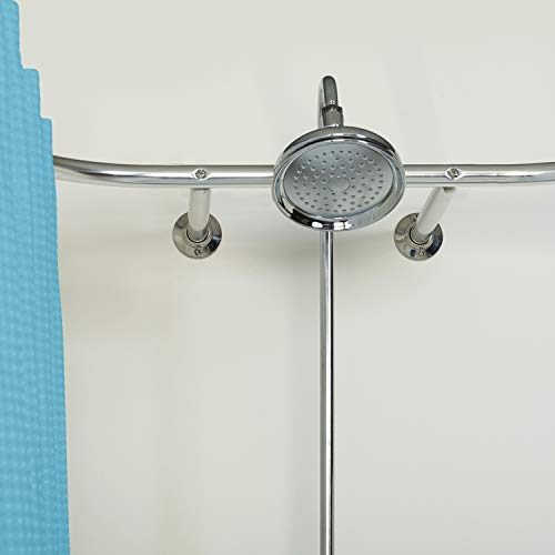 Zenna Home E60H1ALSS Chrome NeverRust 28 by 60-Inch Hoop Shower Rod for Freestanding and Clawfoot Tubs