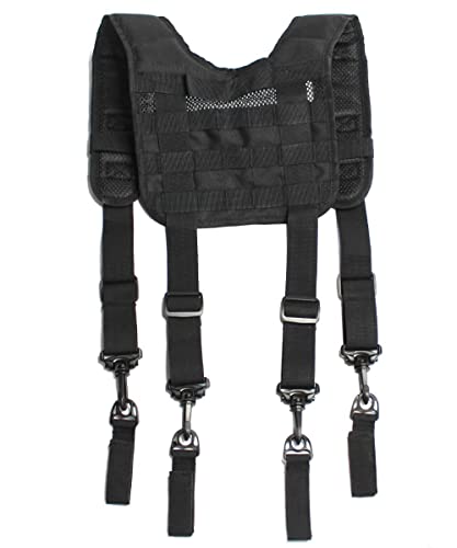 MELOTOUGH Tactical Outdoor H-Harness Duty Belt Suspenders Black (Battle Belt not Included)