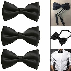 Boolavard Classic Wedding Bowtie Necktie Bow Tie Novelty Tuxedo Fashion Adjustable, Light Champagne