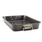 Farberware Nonstick Bakeware 11-Inch x 15-Inch Roaster with Flat Rack, Gray,Grey