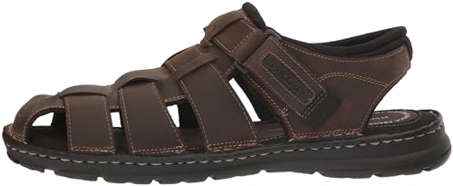 Rockport Men's Darwyn Fisherman Sandal, Brown Ii Leather, 11.5