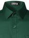 ZEROYAA Men's Urban Stylish Casual Business Slim Fit Long Sleeve Button Up Dress Shirt with Pocket, Dark Green, Small