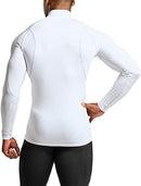 TSLA Men's Cool Dry Fit Mock Long Sleeve Compression Shirts, Athletic Workout Shirt, Active Sports Base Layer T-Shirt tm-MUT12-NWT Medium