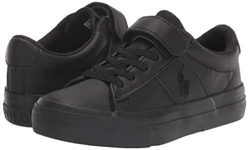 POLO RALPH LAUREN Boy's Sayer Ps Triple Black Sneaker, Black-t, 7.5 Toddler