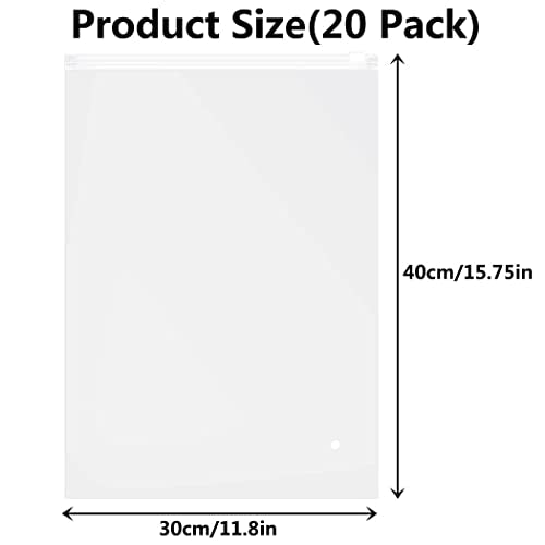 iDopick 40 Pack Frosted Zipper Bags for Clothes, 11.8x15.7In Plastic Packaging Bags, Clear Clothes Packaging Bags, Resealable Clothing Bags with Vent Hole for Shipping Translucent,Travel Storage bag