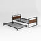 Zinus Ironline Twin Day Bed | Premium Metal Bed Frame, Steel Slats, Roll Out Trundle, Easy Assembly - Single