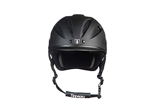 TIPPERARY EQUESTRIAN Horse Riding Helmet - Sportage - Lightweight Cooling Horseback Riding Apparel - Safety Helmet with Superior Ventilation and Air Flow - Matte Black - XS