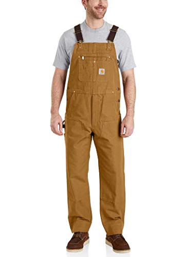 Carhartt Mens Relaxed Fit Duck Bib OverallOveralls, Carhartt Brown, 32W x 32L