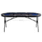 VEVOR 8 Player Foldable Poker Table, Blackjack Texas Holdem Poker Table with Padded Rails and Stainless Steel Cup Holders, Portable Folding Card Board Game Table,183cm Oval Casino Leisure Table, Blue