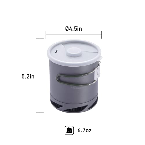 Fire-Maple 1L Hard Anodized Aluminum Pot | Outdoor Camping Backpacking Hiking Picnic Pot | Camping Cookware Pot with Heat Exchanger | Perfect Size for Solo Backpacker