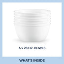 Corelle Soup Bowl, Winter Frost White, 828 ml Capacity (6-Piece Set)