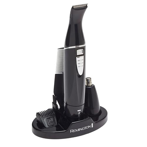 Remington Men's Precision Personal Groomer Kit, PG025AU, Showerproof Trimmer With 2 Attachments & Comb, For Grooming Beard, Stubble, Sideburns, Nose and Ears - Black