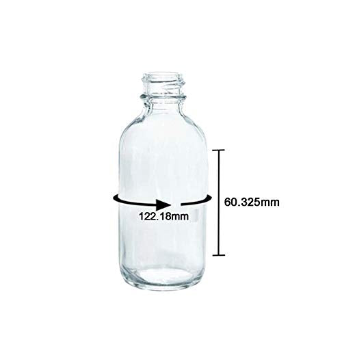 10PCS 2 oz Small Clear Glass Bottles(60ml) With 2 Stainless Steel Funnels&32 Chalkboard Labels,Boston Round Glass Bottle,Perfect for Party Favors,DIY Essential Oils,Perfumes,Juice,Whiskey,NO Leakage